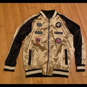Gold bomber jacket